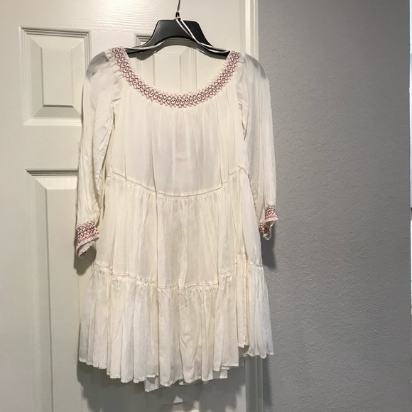 FREE PEOPLE SUN BEAMS MINI DRESS IN WHITE NWT - Picture 9 of 9